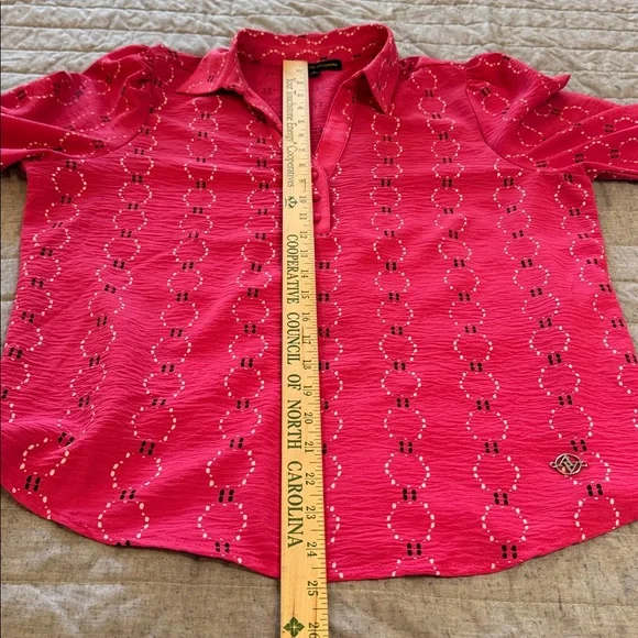 Adrienne Vittadini Bright Fuchsia Blouse; women’s size medium - Picture 10 of 12